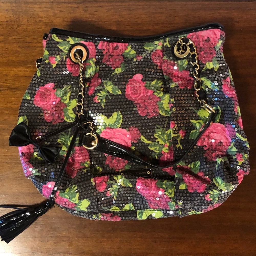 Betsy Johnson Floral Sequin Purse
